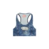 de-top-fse Top cropped din denim cu placă din cristal de-top-fse Top cropped din denim cu placă din cristal