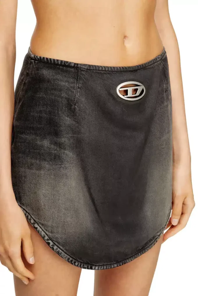 de-vany-s Fustă mini din denim cu logo Oval D de-vany-s Fustă mini din denim cu logo Oval D