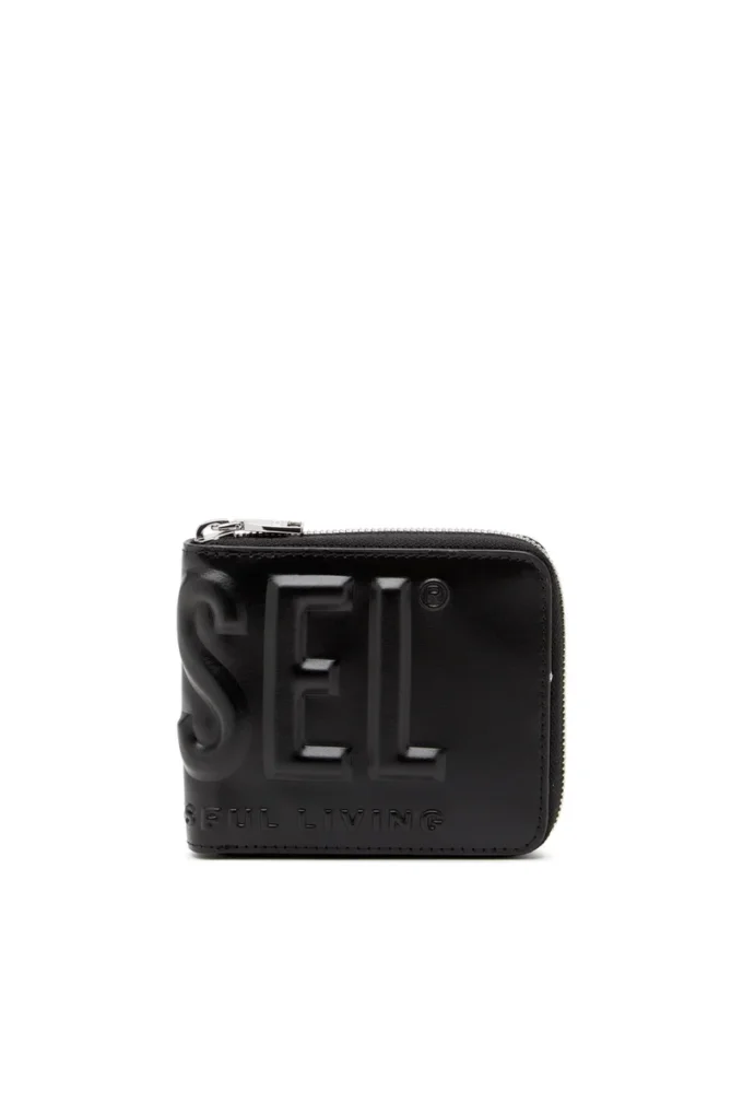 dsl 3d- portofel pliabil cu fermoar xs Portofel din piele cu fermoar și logo în relief dsl 3d- portofel pliabil cu fermoar xs Portofel din piele cu fermoar și logo în relief