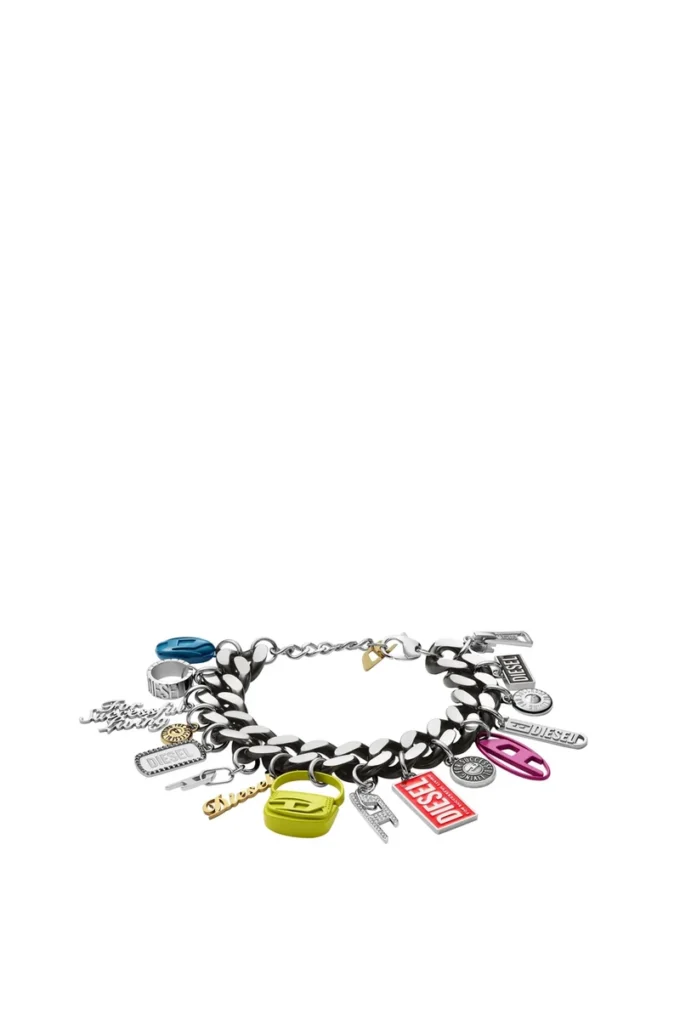 dx1524 bijuterie Brățară cu lanț și charm din oțel inoxidabil negru