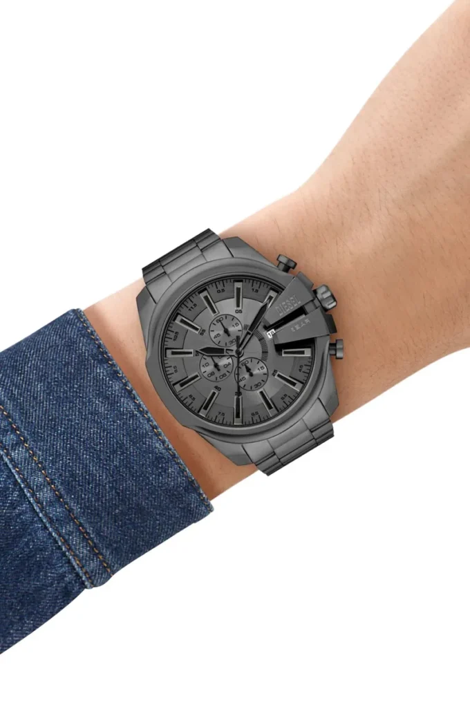 dz4676 Diesel Mega Chief Slim Chronograph din oțel inoxidabil gri