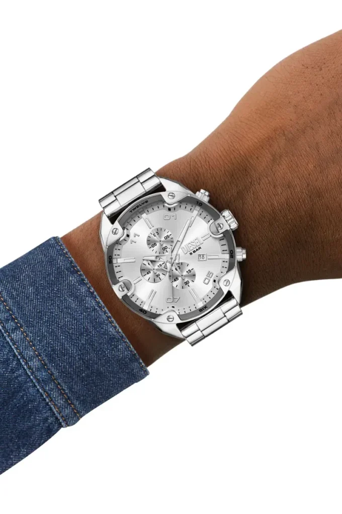 dz4677 Diesel Spiked Chronograph din oțel inoxidabil dz4677 Diesel Spiked Chronograph din oțel inoxidabil