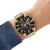 dz4678 Diesel Spiked Chronograph din oțel inoxidabil auriu