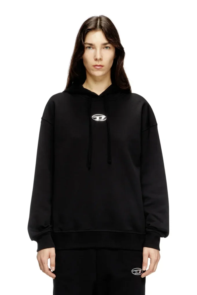 f-buxt-hood-od Hanorac cu logo oval D cu efect metalic f-buxt-hood-od Hanorac cu logo oval D cu efect metalic