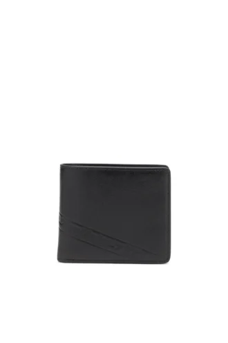 flag-d bi-fold coin s 3d Portofel din piele cu două compartimente și logo în relief