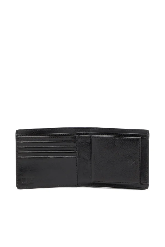flag-d bi-fold coin s 3d Portofel din piele cu două compartimente și logo în relief