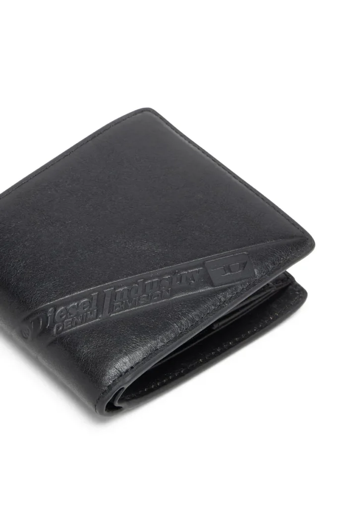 flag-d bi-fold coin s 3d Portofel din piele cu două compartimente și logo în relief