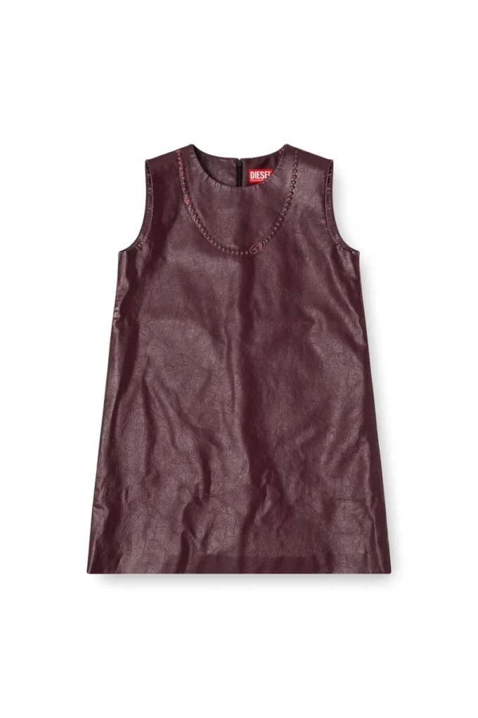 fr-d-ares Rochie mini fără mâneci, de culoare burgund, din țesătură acoperită fr-d-ares Rochie mini fără mâneci, de culoare burgund, din țesătură acoperită