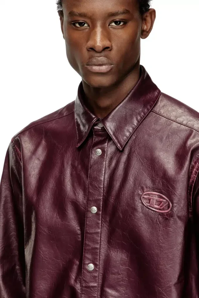 fr-s-simply Cămașă cu logo în culoarea burgund