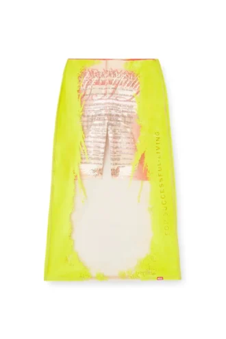 Fustă midi în straturi o-lyac cu imprimeu cu versuri