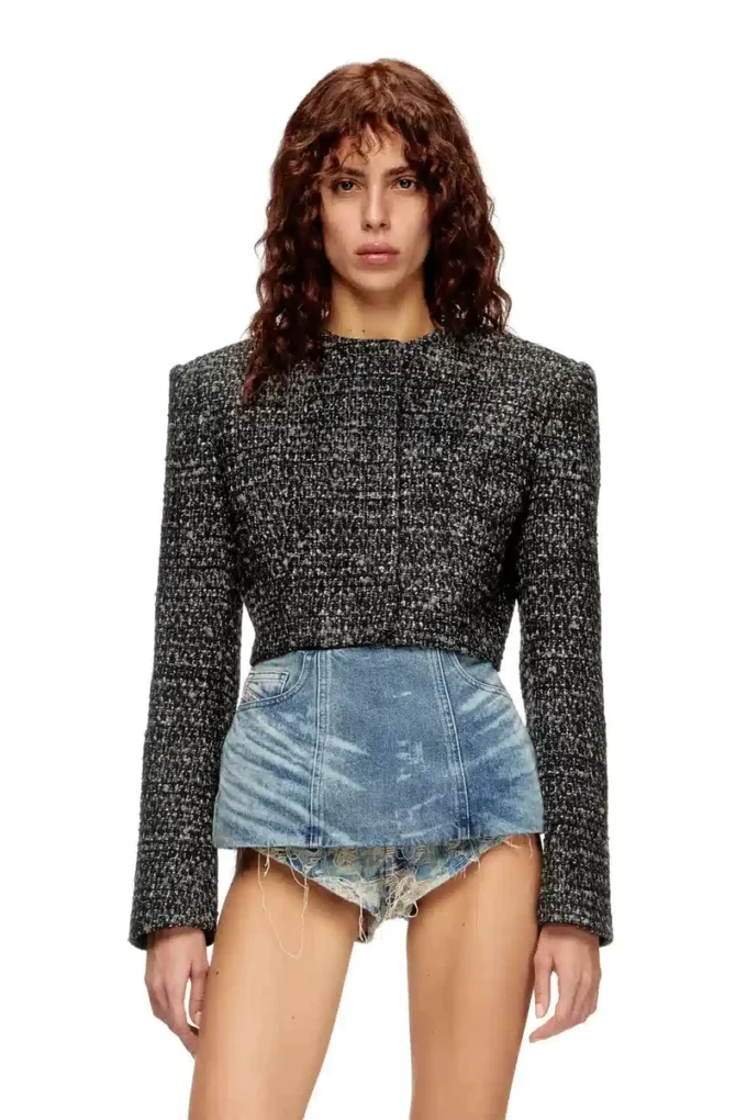 g-crop-g Jachetă scurtă din țesătură bouclé g-crop-g Jachetă scurtă din țesătură bouclé