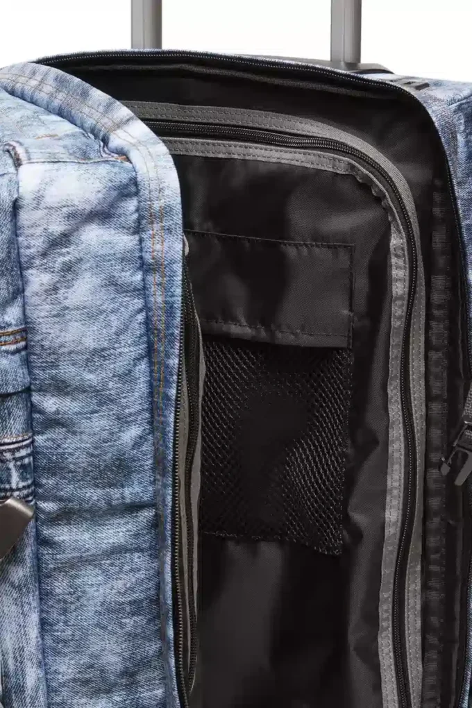 Geantă de cabină Diesel Transit’r din denim trompe l’oeil