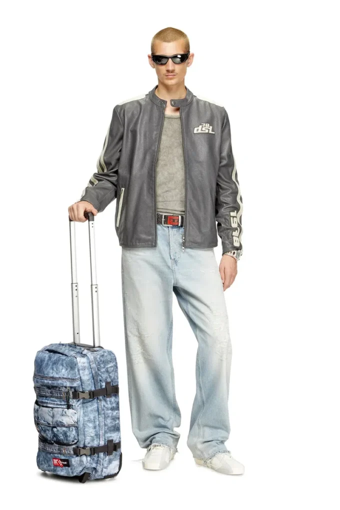 Geantă de cabină Diesel Transit’r din denim trompe l’oeil