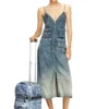 Geantă de cabină Diesel Transit’r din denim trompe l’oeil
