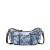 Geantă de umăr Diesel Geantă cu multiple buzunare din denim trompe l’oeil