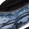 Geantă de umăr Diesel Geantă cu multiple buzunare din denim trompe l’oeil