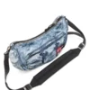 Geantă de umăr Diesel Geantă cu multiple buzunare din denim trompe l’oeil