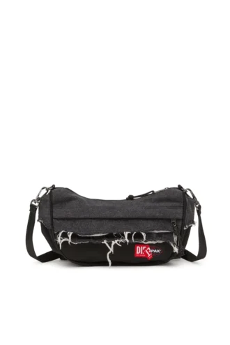 geantă de umăr Diesel Geantă de umăr din denim distrus și CORDURA®