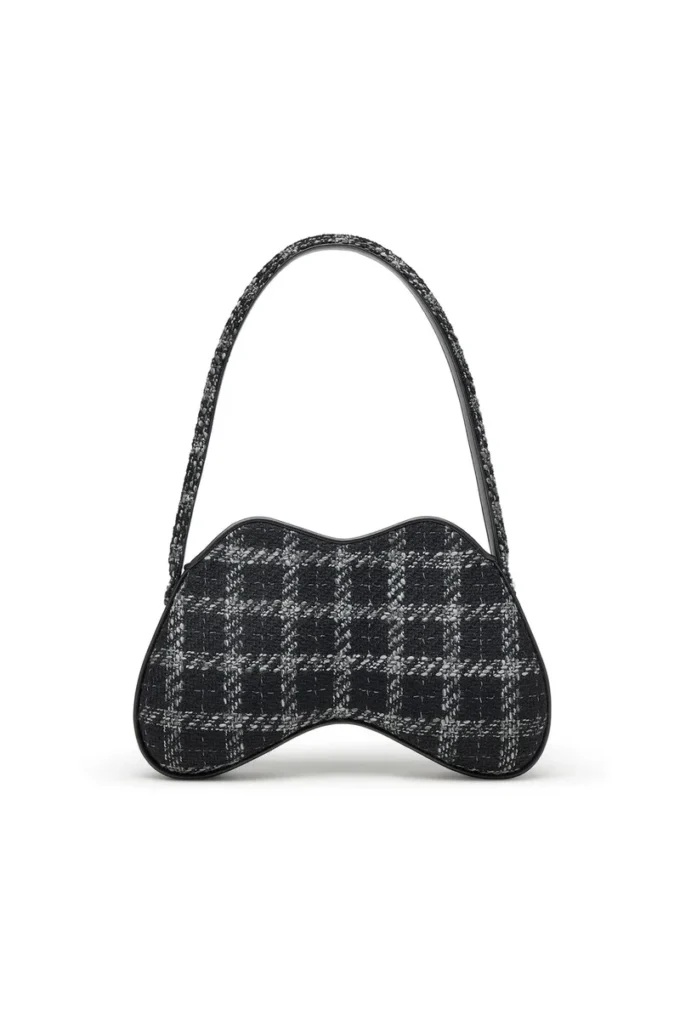 Geantă de umăr Double-D Geantă de umăr Double-D cu motiv houndstooth Geantă de umăr Double-D Geantă de umăr Double-D cu motiv houndstooth