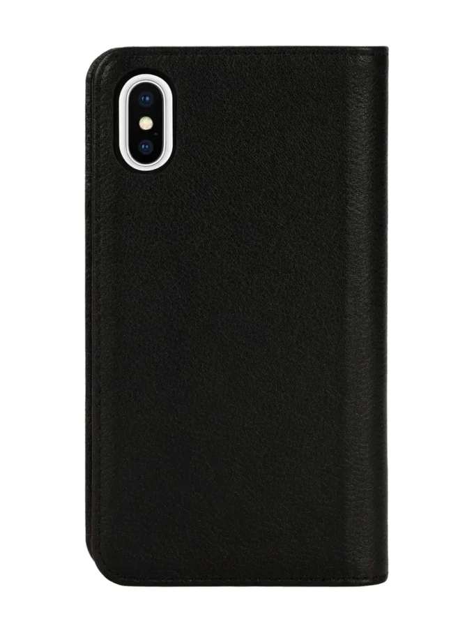 Husă Diesel 2-în-1 pentru iPhone XS și iPhone X Husă din piele neagră cu logo imprimat și în relief, iPhone XS și X