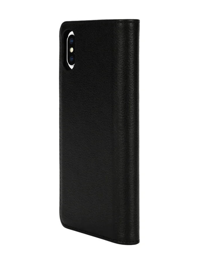 Husă Diesel 2-în-1 pentru iPhone XS și iPhone X Husă din piele neagră cu logo imprimat și în relief, iPhone XS și X