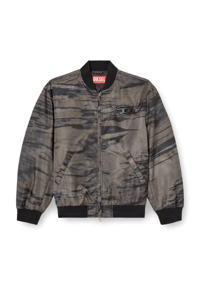 j-kepes-dlbz Jachetă bomber căptușită din satin imprimat j-kepes-dlbz Jachetă bomber căptușită din satin imprimat