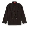 j-keysery Blazer cu două rânduri de nasturi din material șifonat j-keysery Blazer cu două rânduri de nasturi din material șifonat