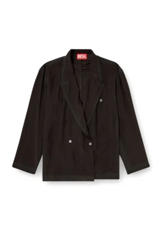j-keysery Blazer cu două rânduri de nasturi din material șifonat