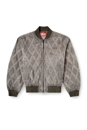 j-type-treat Jachetă bomber căptușită, matlasată în model argyle