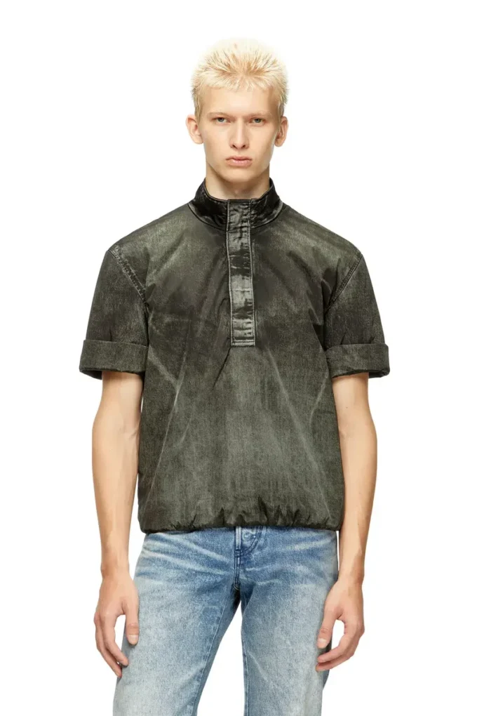 j-valois Jachetă cu mâneci scurte din nailon cu efect denim j-valois Jachetă cu mâneci scurte din nailon cu efect denim