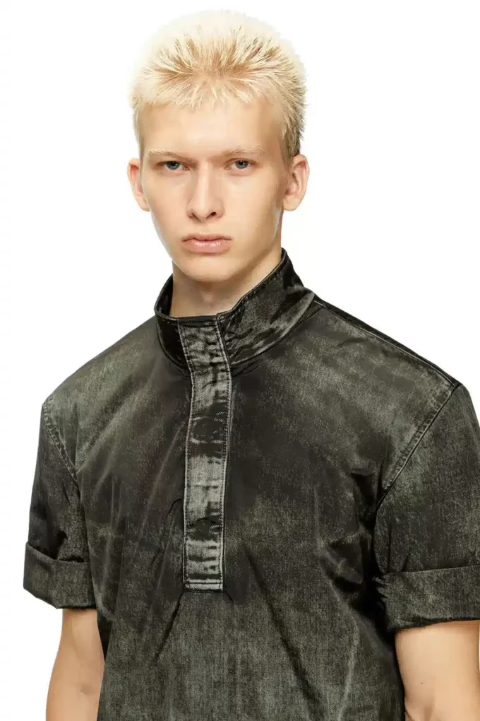 j-valois Jachetă cu mâneci scurte din nailon cu efect denim j-valois Jachetă cu mâneci scurte din nailon cu efect denim