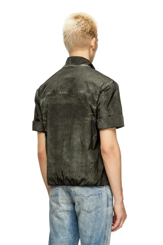 j-valois Jachetă cu mâneci scurte din nailon cu efect denim j-valois Jachetă cu mâneci scurte din nailon cu efect denim