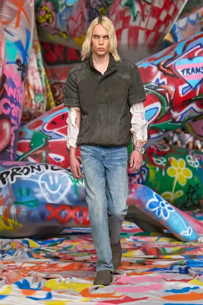 j-valois Jachetă cu mâneci scurte din nailon cu efect denim j-valois Jachetă cu mâneci scurte din nailon cu efect denim