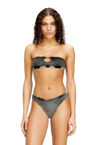 janette-dnm Sutien bandeau moale din bumbac rib cu bijuterie Oval D