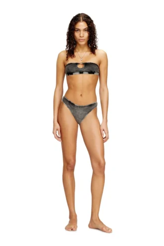 janette-dnm Sutien bandeau moale din bumbac rib cu bijuterie Oval D