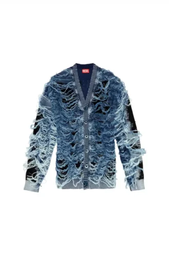 k-boboli Cardigan cu guler în V, indigo, efect distrus