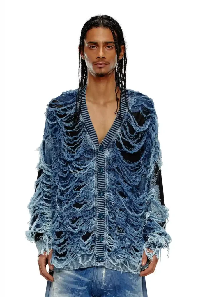 k-boboli Cardigan cu guler în V, indigo, efect distrus k-boboli Cardigan cu guler în V, indigo, efect distrus