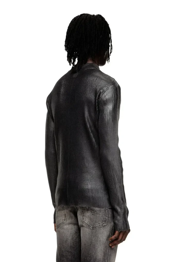 k-dargy-d Cardigan cu fermoar din fire denim cu efect lucios k-dargy-d Cardigan cu fermoar din fire denim cu efect lucios