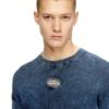 k-darren-d Pulover cu nervuri decupate și placă ovală D k-darren-d Pulover cu nervuri decupate și placă ovală D