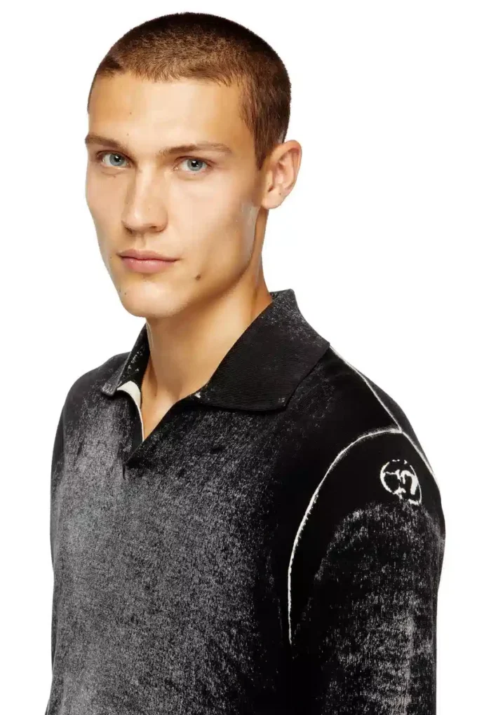 k-lorenzo Pulover polo cu imprimeu inversat k-lorenzo Pulover polo cu imprimeu inversat