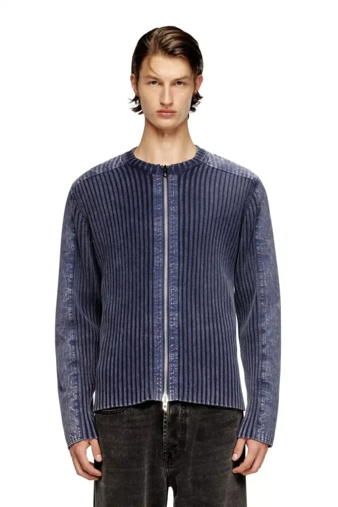 k-matty Cardigan cu fermoar și panouri contrastante k-matty Cardigan cu fermoar și panouri contrastante