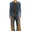 k-redram Cardigan tricotat din plasă din fire denim k-redram Cardigan tricotat din plasă din fire denim