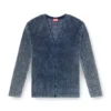 k-redram Cardigan tricotat din plasă din fire denim k-redram Cardigan tricotat din plasă din fire denim