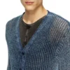k-redram Cardigan tricotat din plasă din fire denim k-redram Cardigan tricotat din plasă din fire denim