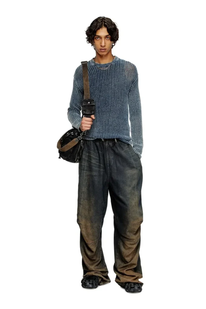 k-redros Pulover din tricotaj cu ochiuri din fire denim k-redros Pulover din tricotaj cu ochiuri din fire denim