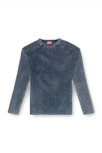 k-redros Pulover din tricotaj cu ochiuri din fire denim