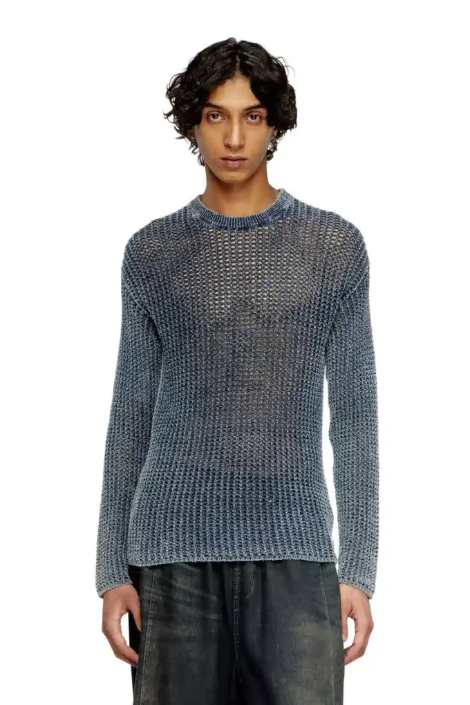 k-redros Pulover din tricotaj cu ochiuri din fire denim k-redros Pulover din tricotaj cu ochiuri din fire denim