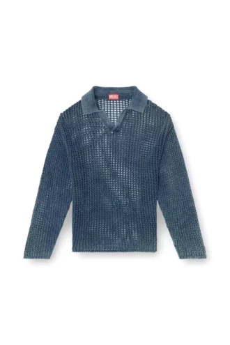 k-squared Pulover polo din tricot deschis, din fire denim
