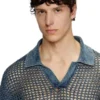 k-squared Pulover polo din tricot deschis, din fire denim