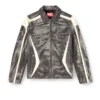 l-amar-enbi Jachetă din piele cu imprimeu biker l-amar-enbi Jachetă din piele cu imprimeu biker